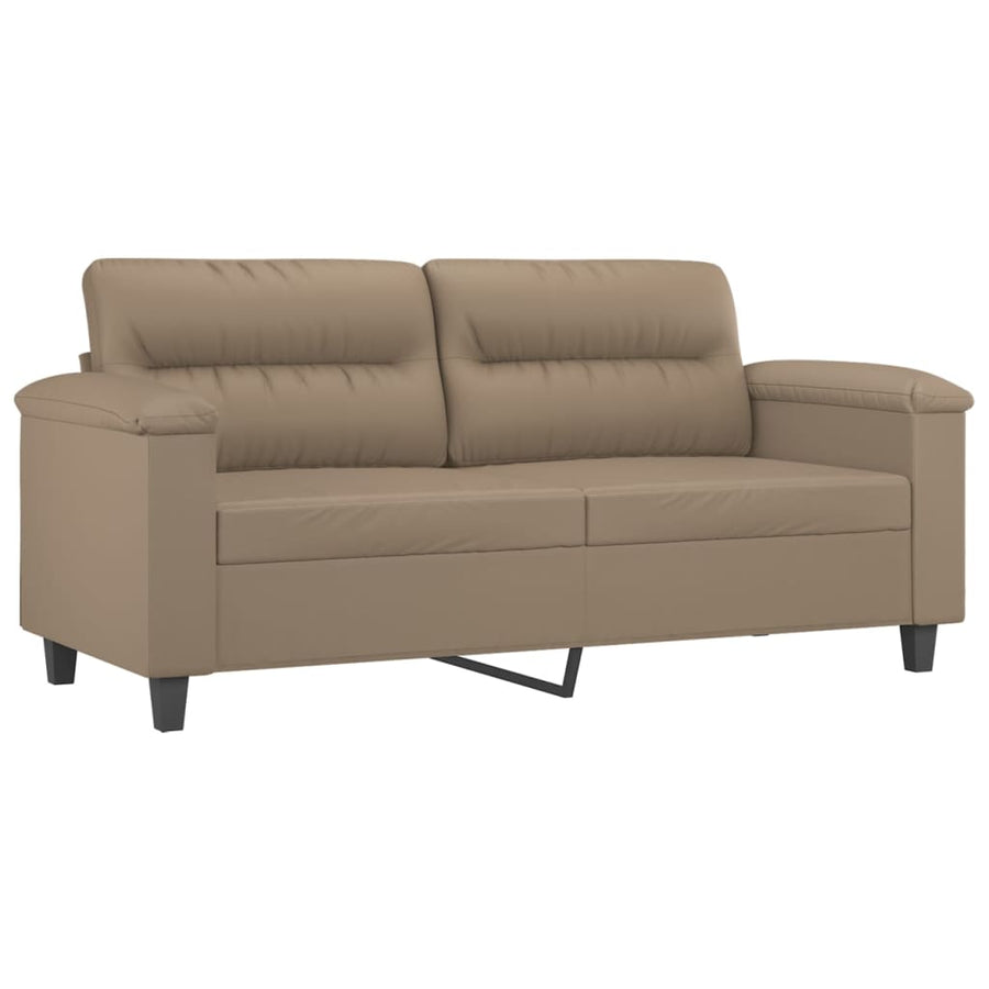 2-Delige Loungeset Kunstleer Kleurig Cappuccino met kussens