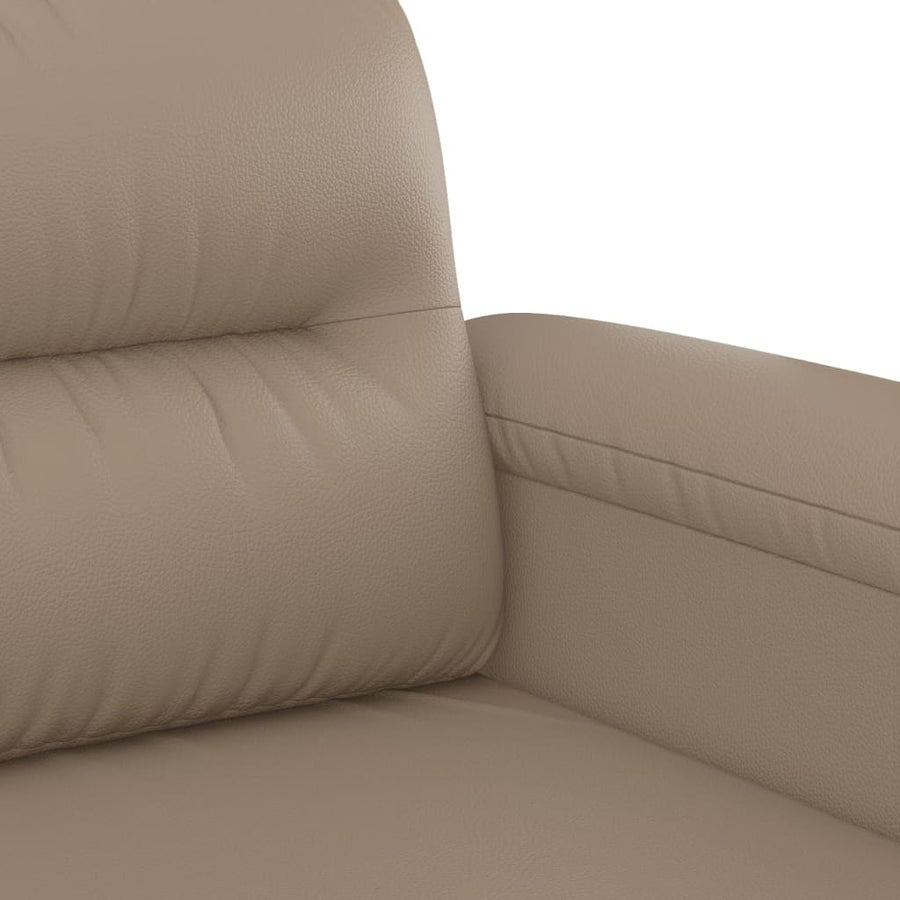 2-Delige Loungeset Kunstleer Kleurig Cappuccino met kussens
