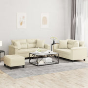 Loungeset 3-delig kunstleer crème