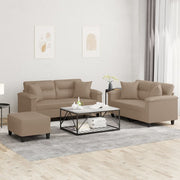 Loungeset 3-delig kunstleer cappuccino