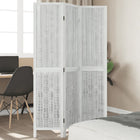 Kamerscherm 3 panelen massief paulowniahout wit 105-110x180 cm