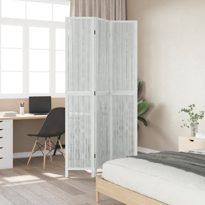 Kamerscherm met 3 panelen massief paulowniahout wit