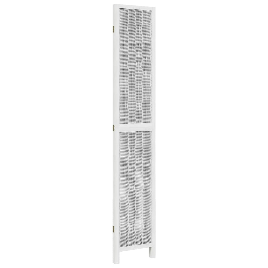 Kamerscherm met 3 panelen massief paulowniahout wit