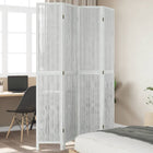 4-Panel Room Divider Solid Paulownia Wood White