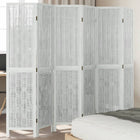 Room divider with 6 panels solid paulownia wood white