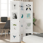 3-Panel Room Divider Solid Paulownia Wood White