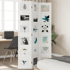 3-Panel Room Divider Solid Paulownia Wood White
