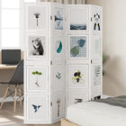 4-Panel Room Divider Solid Paulownia Wood White