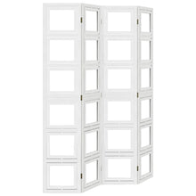 Kamerscherm met 4 panelen massief paulowniahout wit