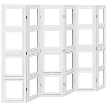Kamerscherm met 6 panelen massief paulowniahout wit