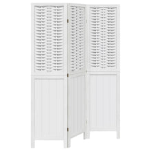 Kamerscherm Met 3 Panelen Massief Paulowniahout Wit