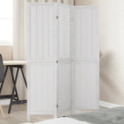Kamerscherm 3 panelen massief paulowniahout wit