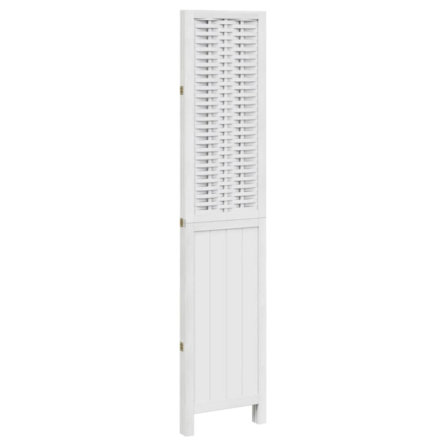 Kamerscherm Met 3 Panelen Massief Paulowniahout Wit