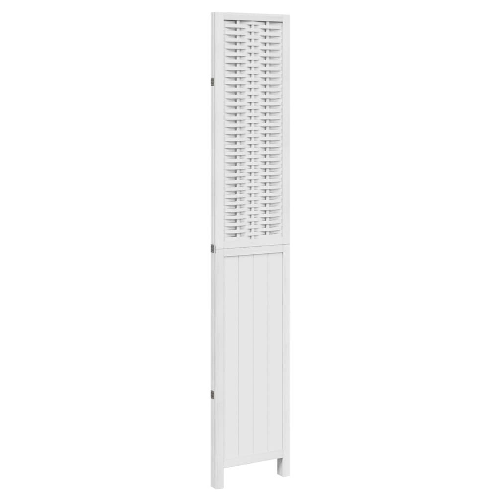 Kamerscherm Met 3 Panelen Massief Paulowniahout Wit