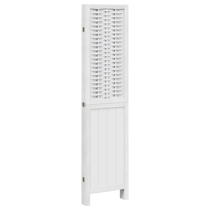 Kamerscherm Met 4 Panelen Massief Paulowniahout Wit