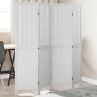 Kamerscherm 4 panelen massief paulowniahout wit