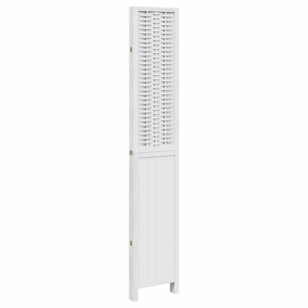 Kamerscherm Met 4 Panelen Massief Paulowniahout Wit