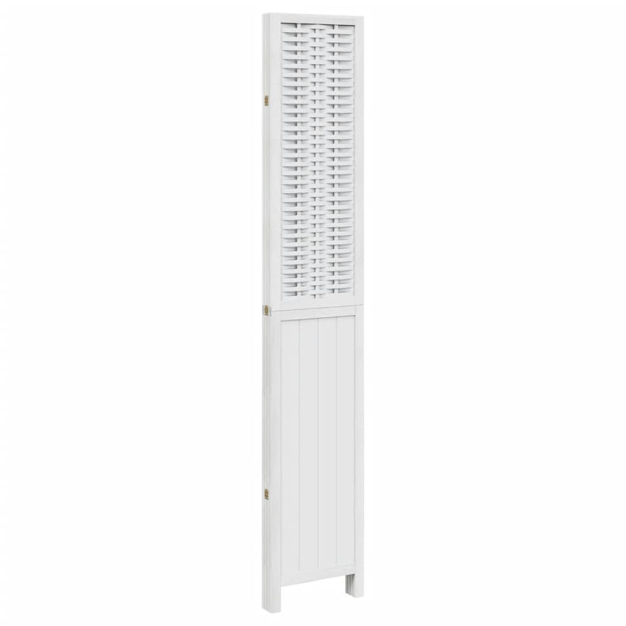 Kamerscherm Met 4 Panelen Massief Paulowniahout Wit