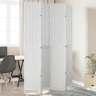 Kamerscherm 4 panelen massief paulowniahout wit