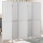 Kamerscherm 5 panelen massief paulowniahout wit