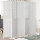 Kamerscherm 5 panelen massief paulowniahout wit