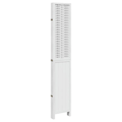Kamerscherm Met 5 Panelen Massief Paulowniahout Wit