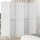 Kamerscherm 6 panelen massief paulowniahout wit