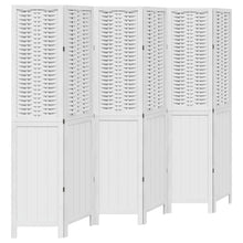 Kamerscherm Met 6 Panelen Massief Paulowniahout Wit