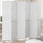 Kamerscherm 6 panelen massief paulowniahout wit