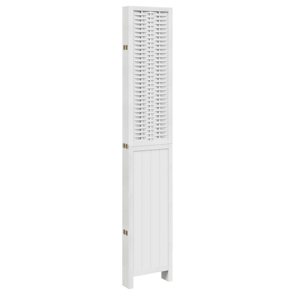 Kamerscherm Met 6 Panelen Massief Paulowniahout Wit