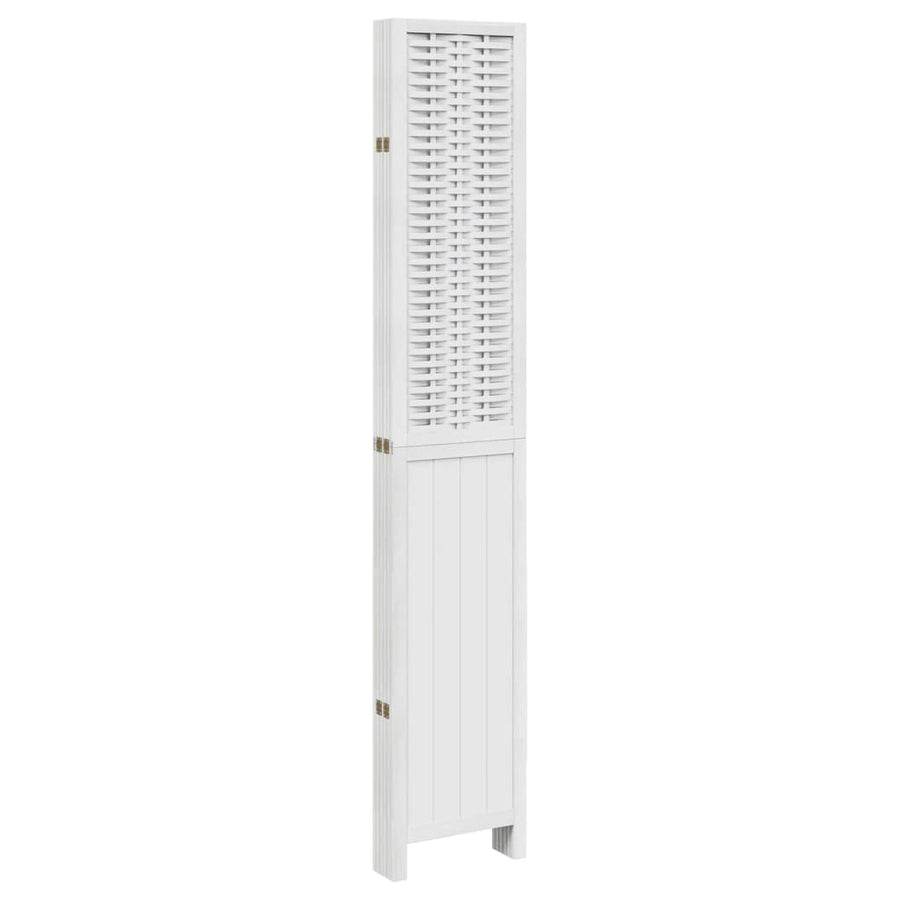 Kamerscherm Met 6 Panelen Massief Paulowniahout Wit