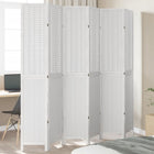 Kamerscherm 6 panelen massief paulowniahout wit
