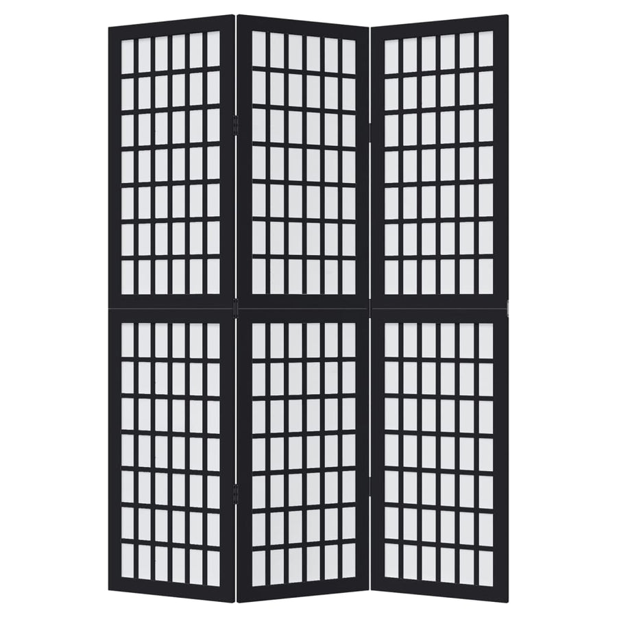 Kamerscherm met 3 panelen massief paulowniahout zwart