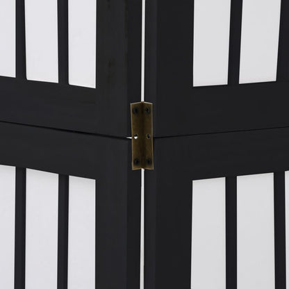 Kamerscherm met 3 panelen massief paulowniahout zwart