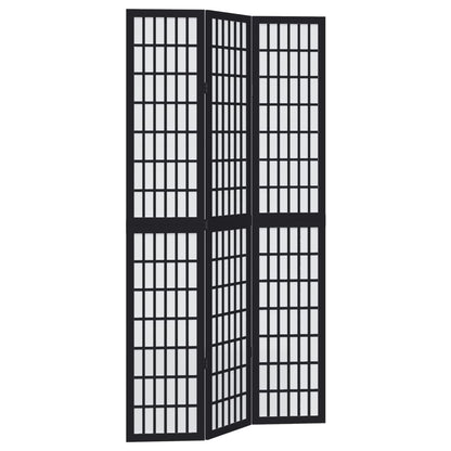 Kamerscherm met 3 panelen massief paulowniahout zwart