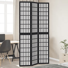 Kamerscherm met 3 panelen massief paulowniahout zwart