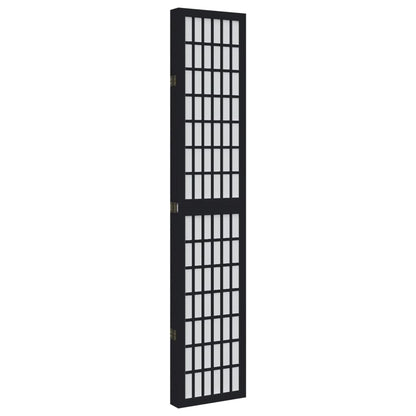 Kamerscherm met 5 panelen massief paulowniahout zwart