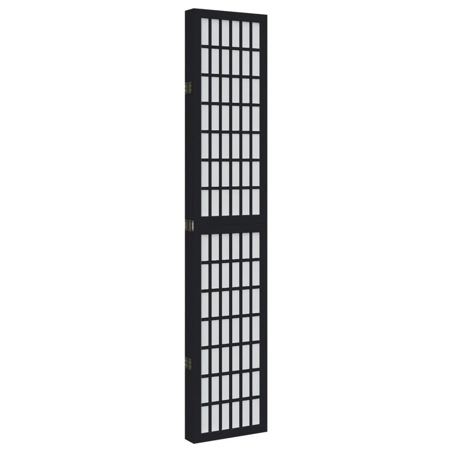 Kamerscherm met 5 panelen massief paulowniahout zwart