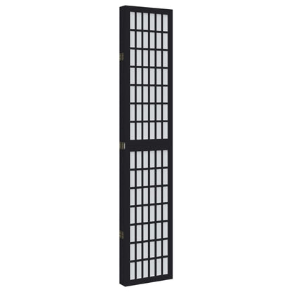Kamerscherm met 5 panelen massief paulowniahout zwart