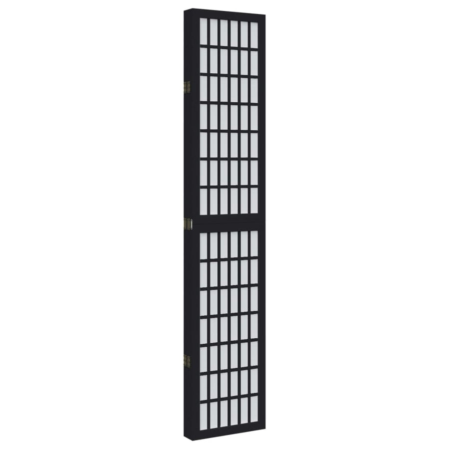 Kamerscherm met 5 panelen massief paulowniahout zwart