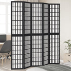 Kamerscherm 5 panelen massief paulowniahout zwart