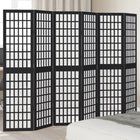 Kamerscherm 6 panelen massief paulowniahout zwart