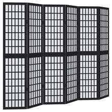 Kamerscherm met 6 panelen massief paulowniahout zwart