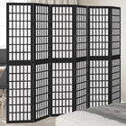 Kamerscherm 6 panelen massief paulowniahout zwart 210x180 cm