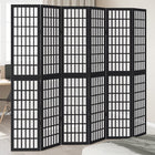 Kamerscherm 6 panelen massief paulowniahout zwart 210x200 cm
