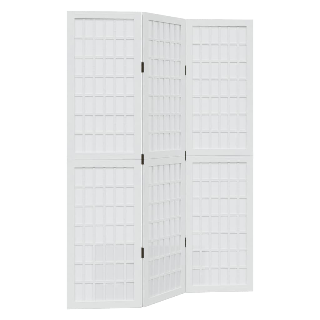 Kamerscherm Met 3 Panelen Massief Paulowniahout Wit
