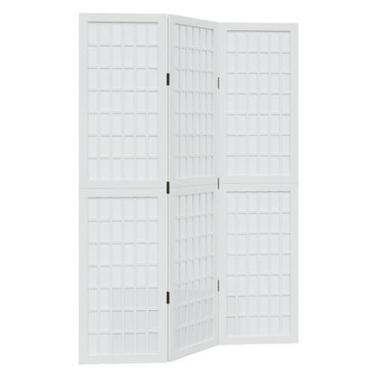 Kamerscherm Met 3 Panelen Massief Paulowniahout Wit