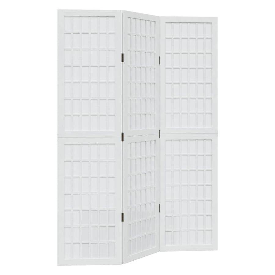 Kamerscherm Met 3 Panelen Massief Paulowniahout Wit