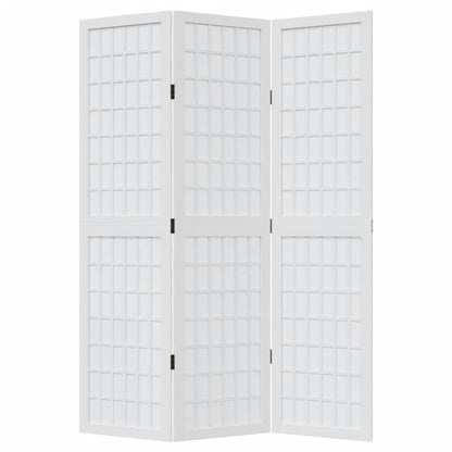 Kamerscherm Met 3 Panelen Massief Paulowniahout Wit