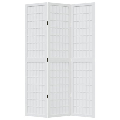 Kamerscherm met 3 panelen massief paulowniahout wit